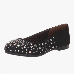 Steve Madden Toddler Black Rhinestone Ballet Flats